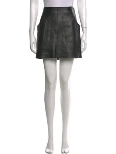 Pre-owned Coach Leather Mini Skirt W/ Tags In Black