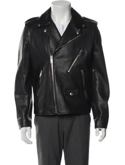 Pre-owned Coach Leather Moto Jacket In Black