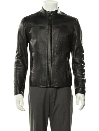 Pre-owned Coach Leather Moto Jacket In Black