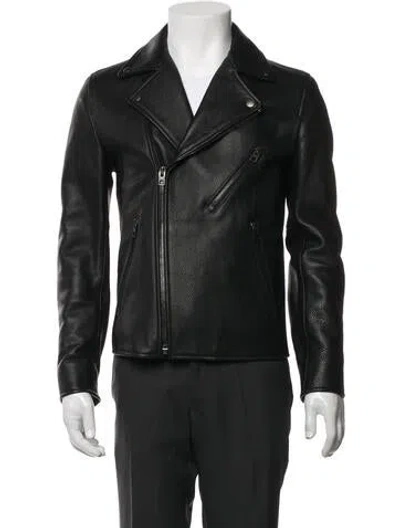 Pre-owned Coach Leather Moto Jacket In Black