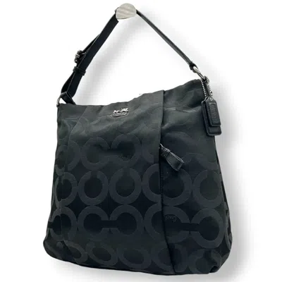 Pre-owned Coach Leather Nylon Shoulder Bag () In Black