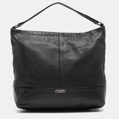 Coach Leather Park Hobo In Black