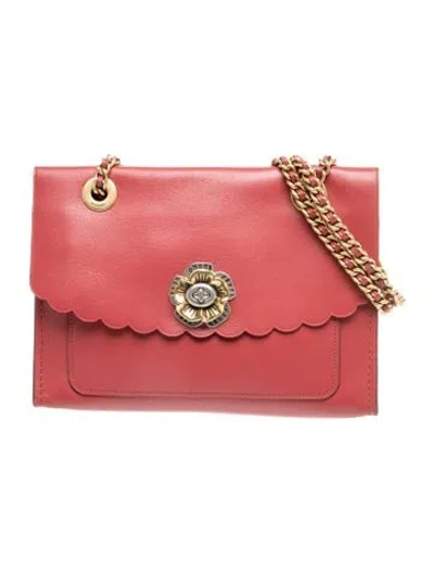 Pre-owned Coach Leather Parker In Red