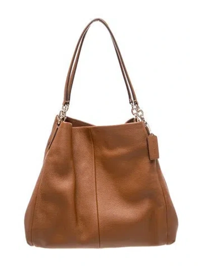 Pre-owned Coach Leather Phoebe Medium In Brown