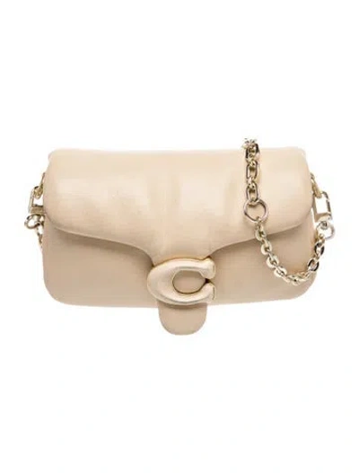 Pre-owned Coach Leather Pillow Tabby In Neutrals