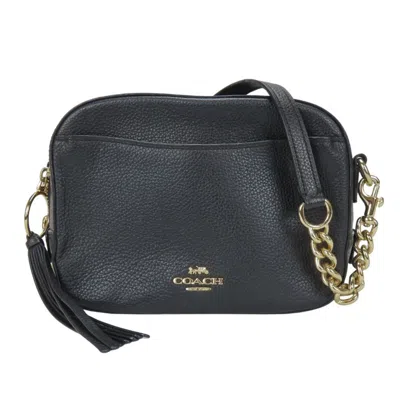 Pre-owned Coach Leather Pochette Pouch Shoulder Bag () In Black
