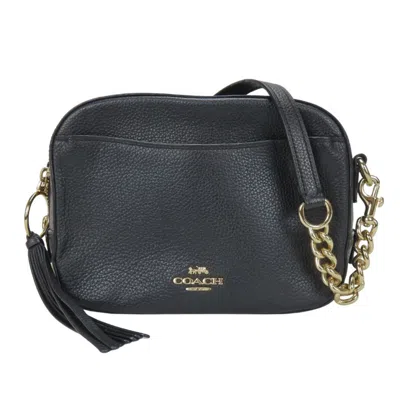 Pre-owned Coach Leather Pochette Pouch Shoulder Bag () In Black