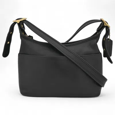 Pre-owned Coach Leather Pochette Shoulder Bag () In Black