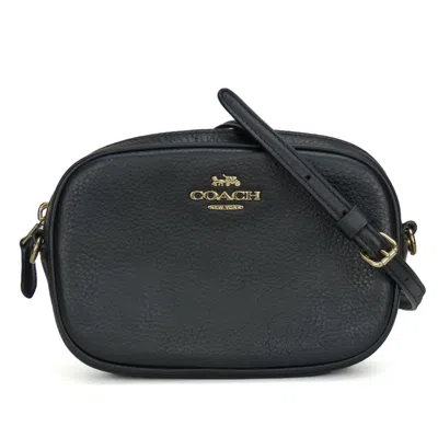 Pre-owned Coach Leather Pochette Shoulder Bag () In Black