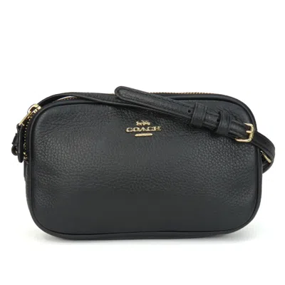 Pre-owned Coach Leather Pochette Shoulder Bag () In Black