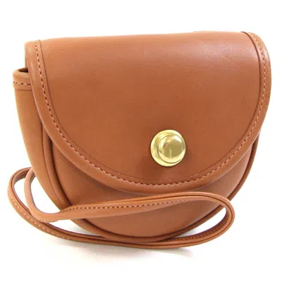 Pre-owned Coach Leather Pochette Shoulder Bag () In Brown