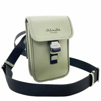 Pre-owned Coach Leather Pochette Shoulder Bag Sling Bag () In Green