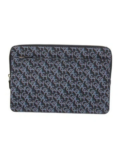 Pre-owned Coach Leather Portfolio In Blue