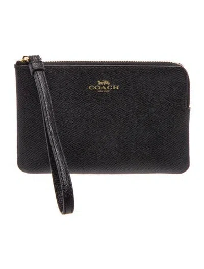 Pre-owned Coach Leather Portfolio In Gray