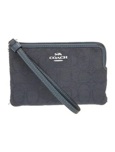 Pre-owned Coach Leather Portfolio In Gray