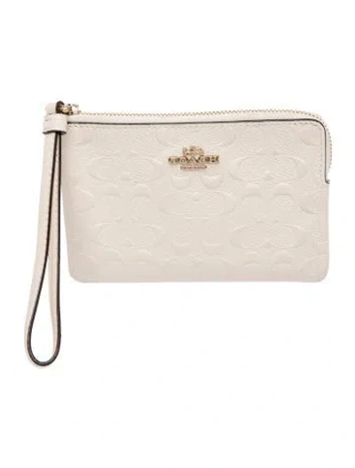 Pre-owned Coach Leather Portfolio In Neutral