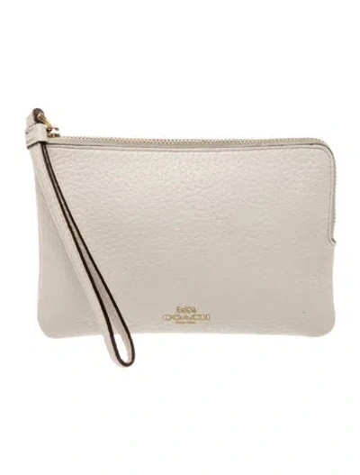Pre-owned Coach Leather Portfolio In Neutral