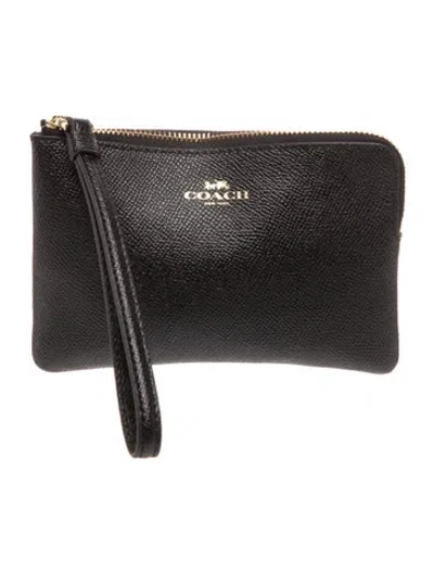 Pre-owned Coach Leather Pouch In Black