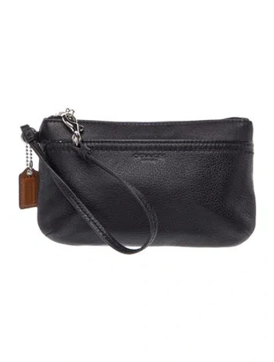 Pre-owned Coach Leather Pouch In Black