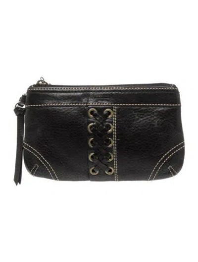 Pre-owned Coach Leather Pouch In Black