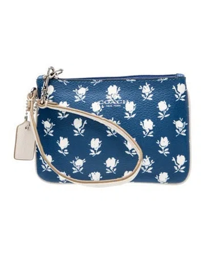 Pre-owned Coach Leather Pouch In Blue
