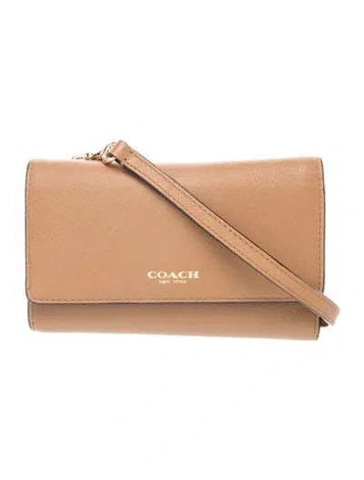 Pre-owned Coach Leather Pouch In Neutrals