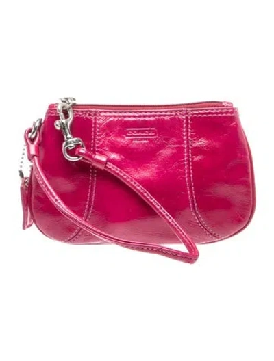 Pre-owned Coach Leather Pouch In Pink