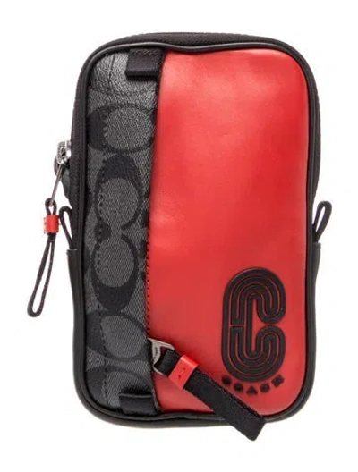 Pre-owned Coach Leather Pouch In Red