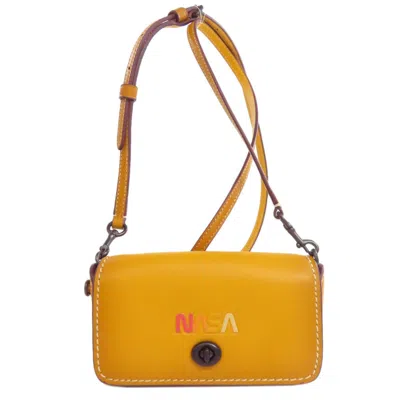 Pre-owned Coach Leather Pouch Shoulder Bag () In Yellow