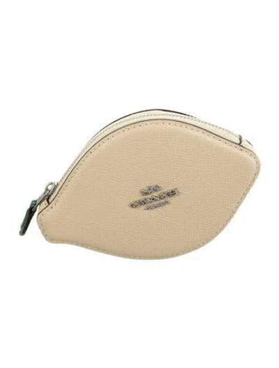 Pre-owned Coach Leather Pouch W/ Tags In Neutrals