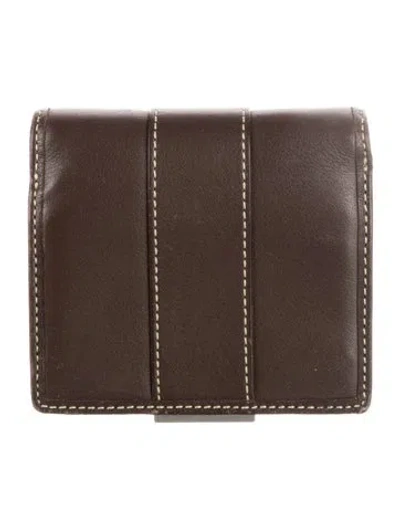 Pre-owned Coach Leather Printed Bifold Wallet In Brown