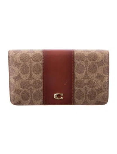 Pre-owned Coach Leather Printed Wallet In Brown
