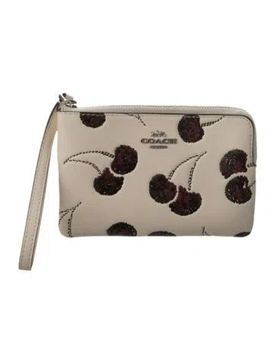 Pre-owned Coach Leather Printed Wristlet W/ Tags In Neutral