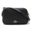 Coach Leather Puffy Linear Jess Crossbody Clutch In Black