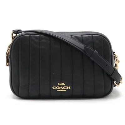 Coach Leather Puffy Linear Jess Crossbody Clutch In Black
