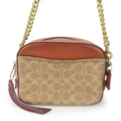 Pre-owned Coach Leather Pvc Shoulder Bag () In Brown