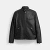 Coach Leather Racer Jacket In Black