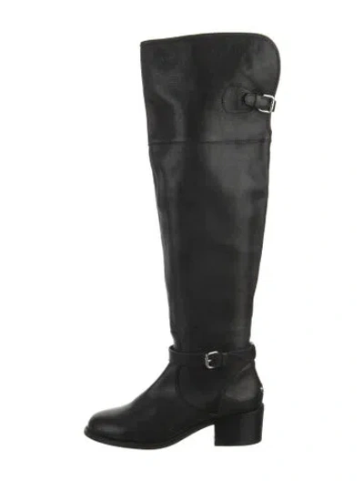 Pre-owned Coach Leather Riding Boots In Black