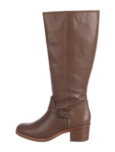 Pre-owned Coach Leather Riding Boots In Brown