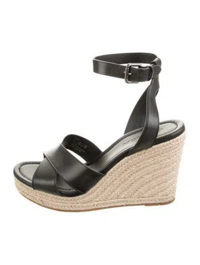 Pre-owned Coach Leather Sandals In Black