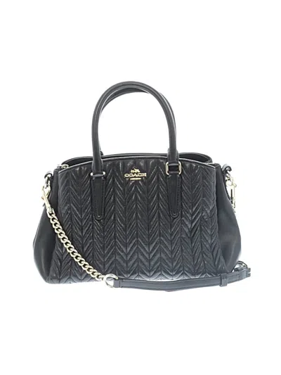 Pre-owned Coach Leather Satchel In Black