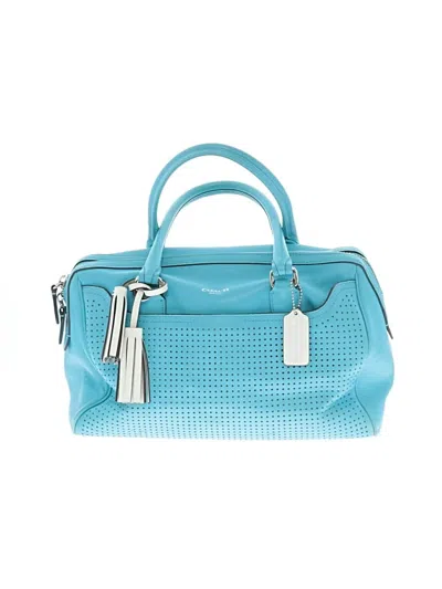 Pre-owned Coach Leather Satchel In Blue