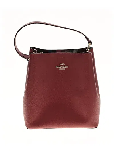 Pre-owned Coach Leather Satchel In Burgundy