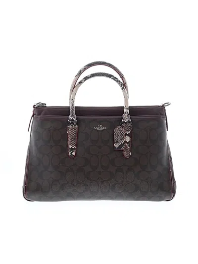 Pre-owned Coach Leather Satchel In Burgundy