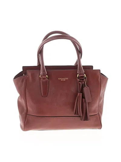 Pre-owned Coach Leather Satchel In Burgundy
