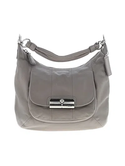 Pre-owned Coach Leather Satchel In Gray