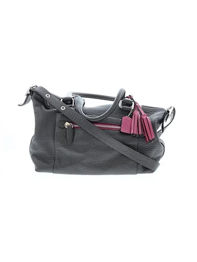 Pre-owned Coach Leather Satchel In Gray