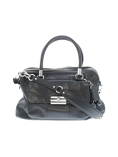 Pre-owned Coach Leather Satchel In Gray