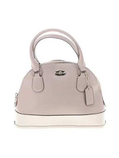 Pre-owned Coach Leather Satchel In Gray