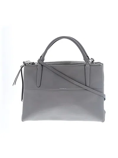 Pre-owned Coach Leather Satchel In Gray